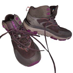 hoka one one plum purple pink high top sneakers 8